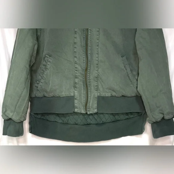 YFB Colton Reversible Cotton Quilted Bomber Jacket Army Green Outdoor Winter - Picture 5 of 13